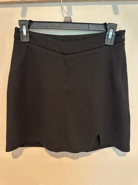 Princess Polly Black Mini Skirt with V-Waist and Front Notches